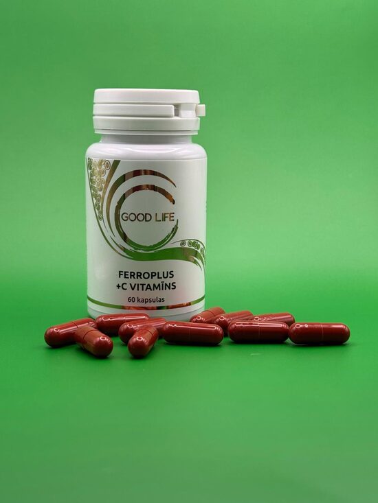 FERROPLUS +C VITAMĪNS (60 kapsulas)